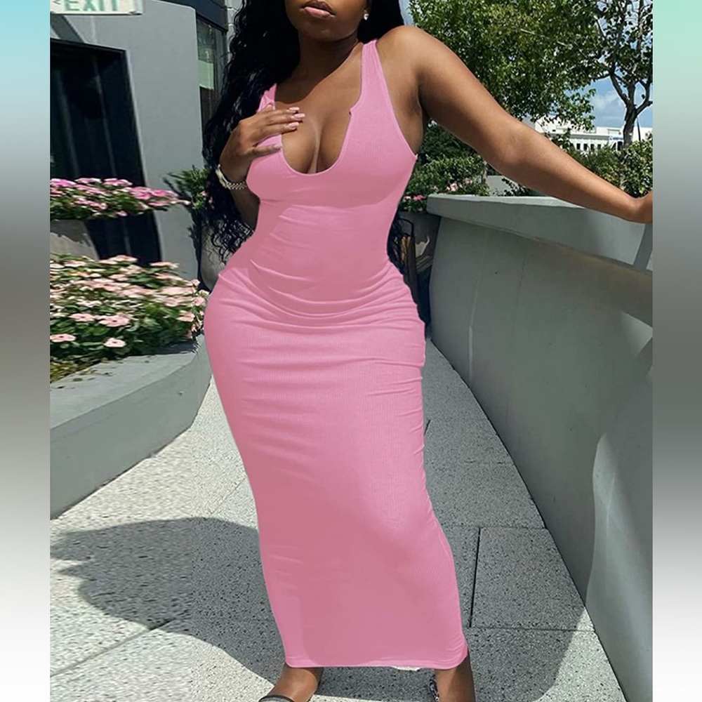 Pink tank dress